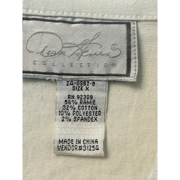 HSN Diane Gilman White Button Down Jacket Beaded Ornate Buttons XL - Picture 5 of 8